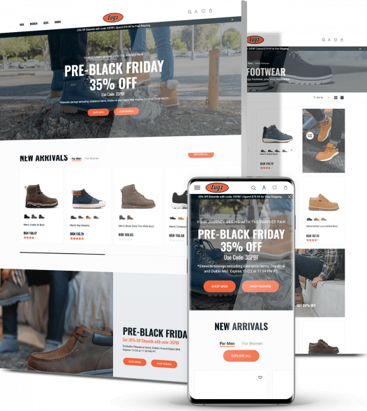 Lugz as one of the best web design projects, website on desktop and mobile Lugz as one of the best web design projects, website on desktop and mobile