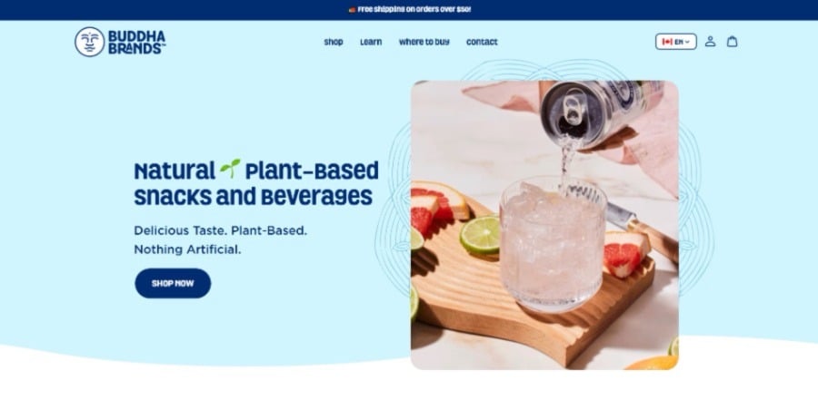 an example of an interactive website by digital silk: buddhabrands.ca
