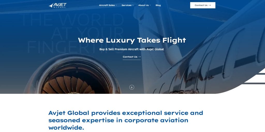 Avjet Global website screenshot