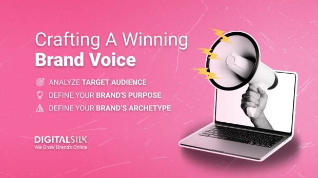 brand-voice-hero-image A megaphone and a computer
