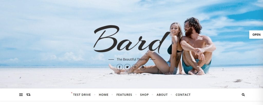 Bard WordPress theme in action