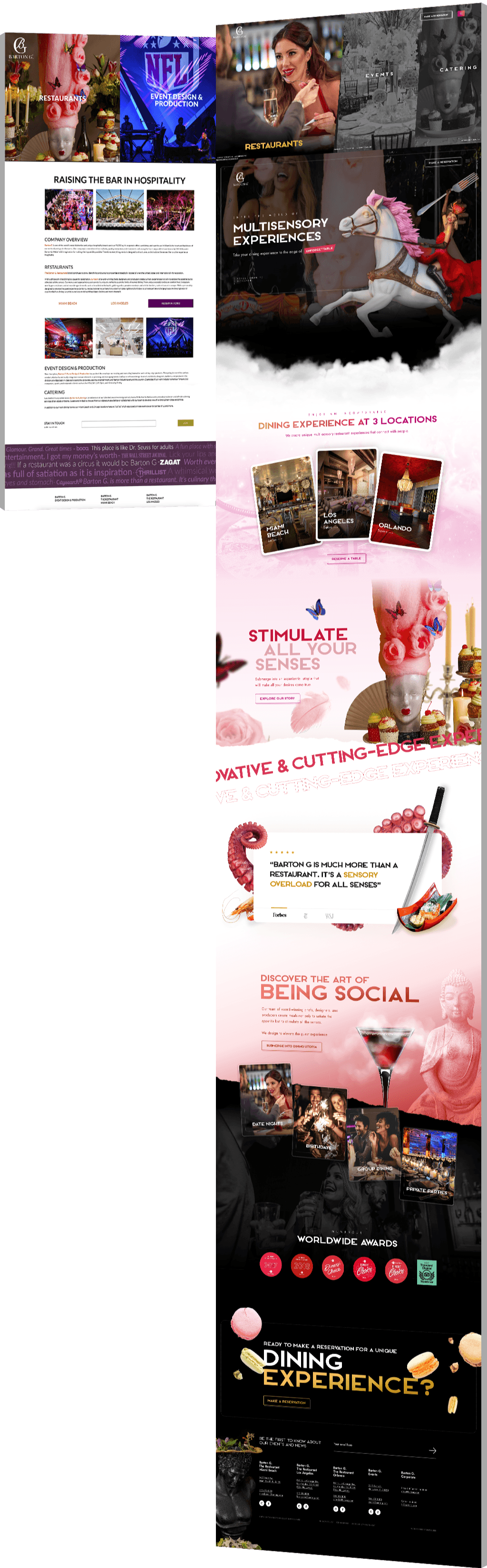Image showing the before and after of Barton G's website design