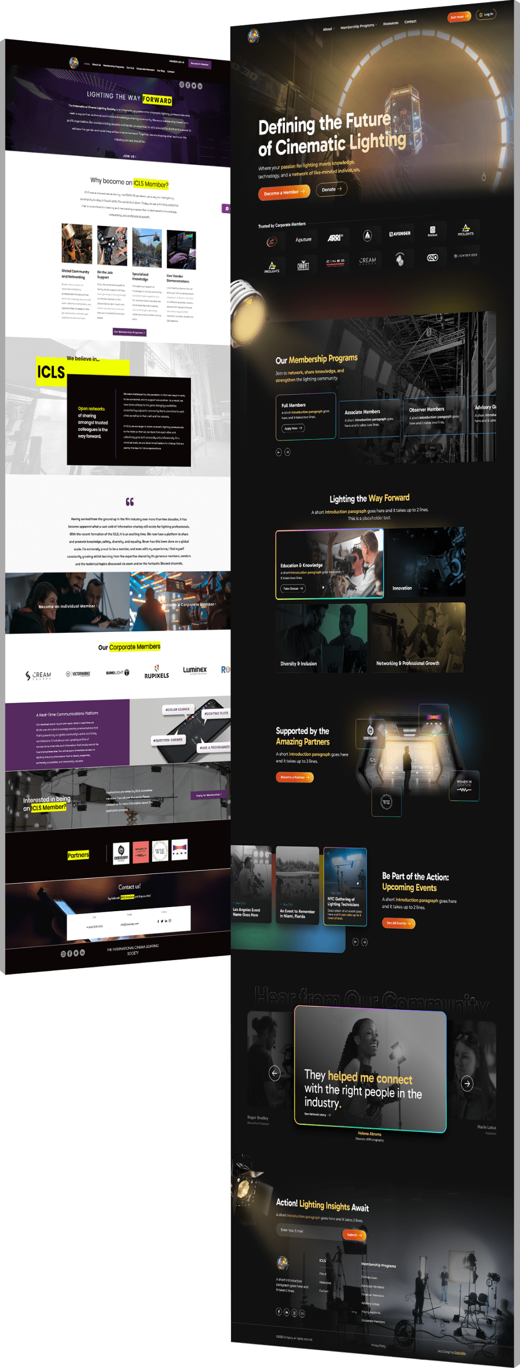 ICLS-before-after Before and after screenshots of ICLS's website design