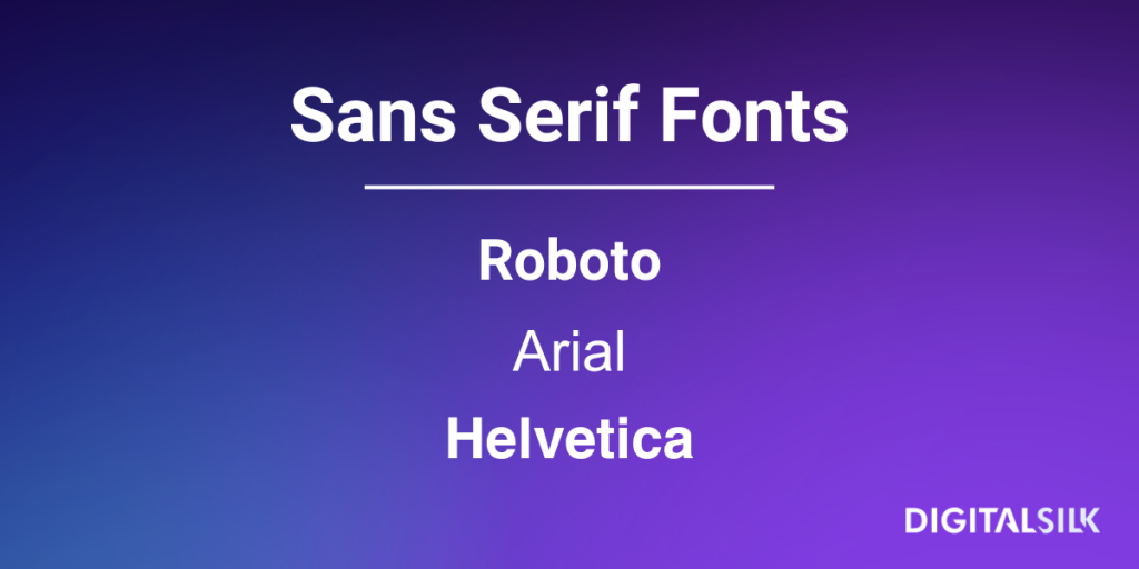 Sans serif fonts
