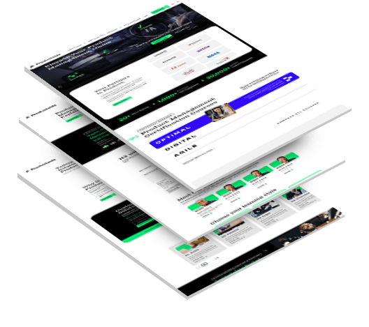 A trio of screenshots from Productside's web design