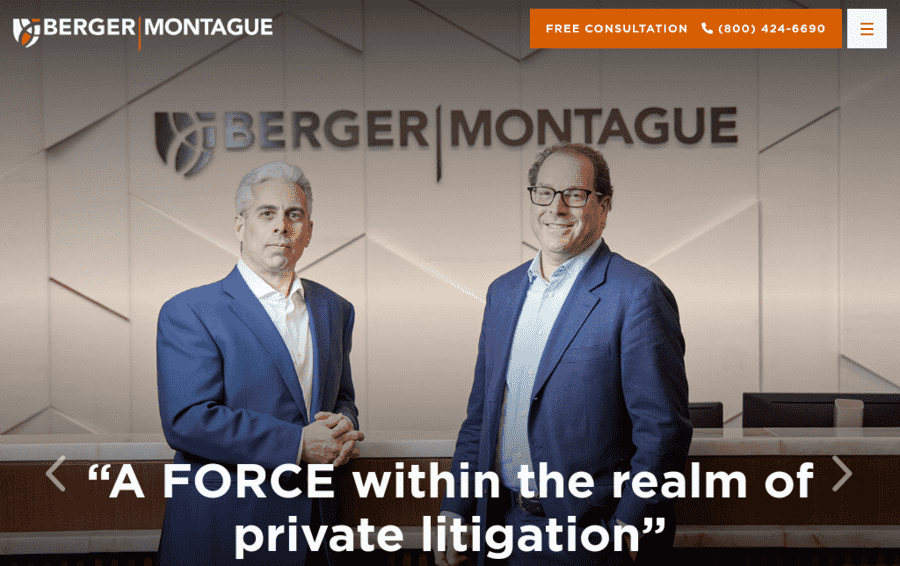 Berger Montague website screenshot