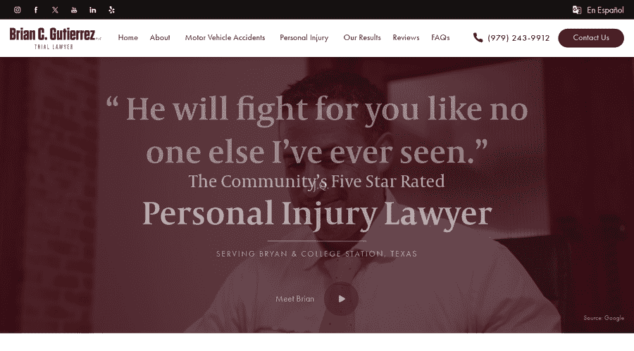 Gutierrez Law website screenshot
