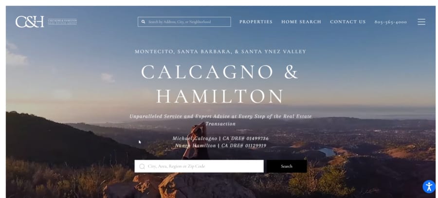 Michael Calcagno & Nancy Hamilton website screenshot