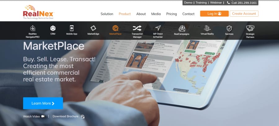 RealNex Marketplace website screenshot