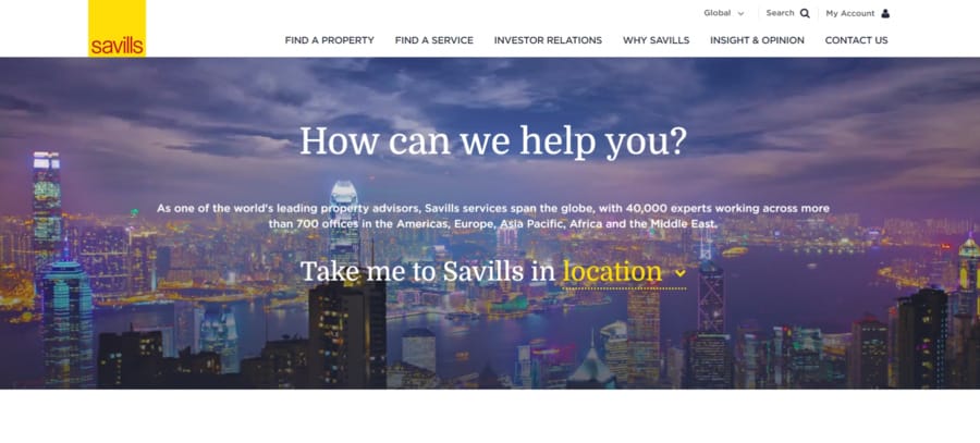 Savills website screenshot