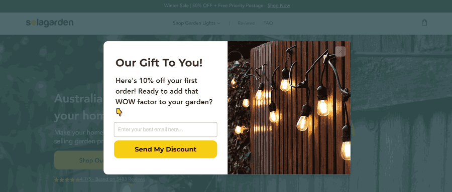Sola Garden website screenshot