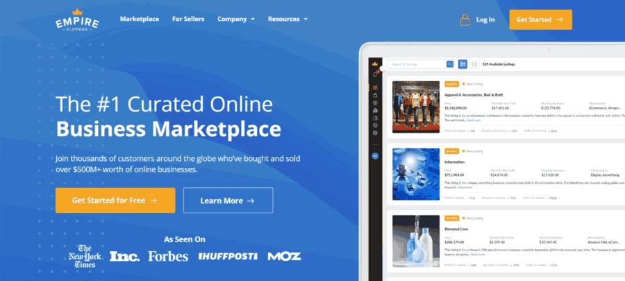 Empire Flippers website screenshot