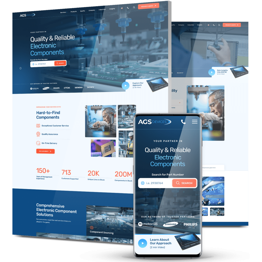 AGS as one of the best web design projects, website on desktop and mobile