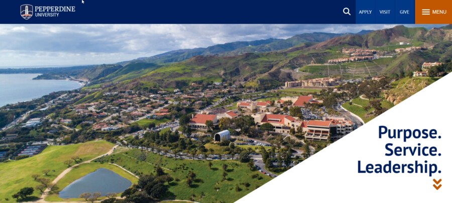 Pepperdine University website screenshot