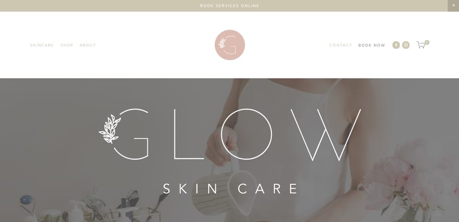 Glow Skincare and Beauty website screenshot