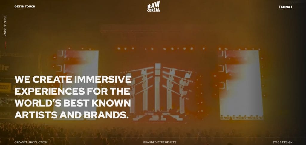 Raw Cereal website screenshot