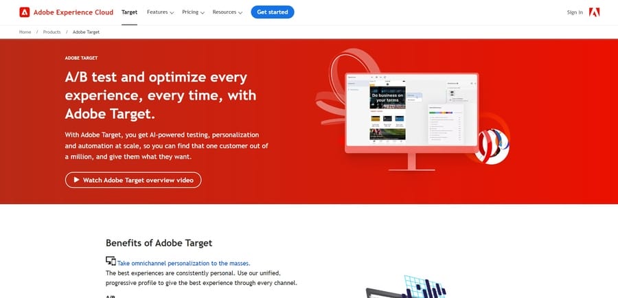 Adobe website screenshot