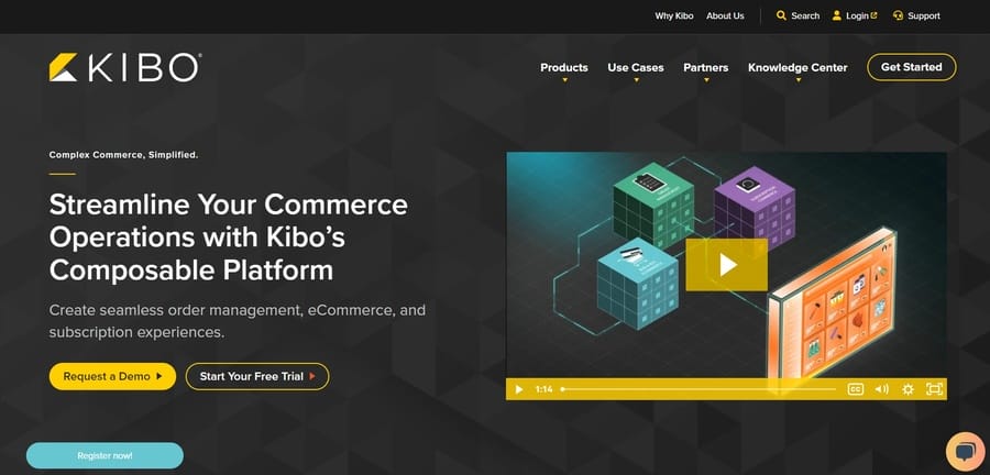 Kibo eCommerce website screenshot