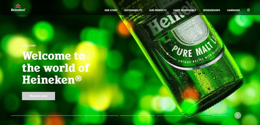 Heineken website screenshot