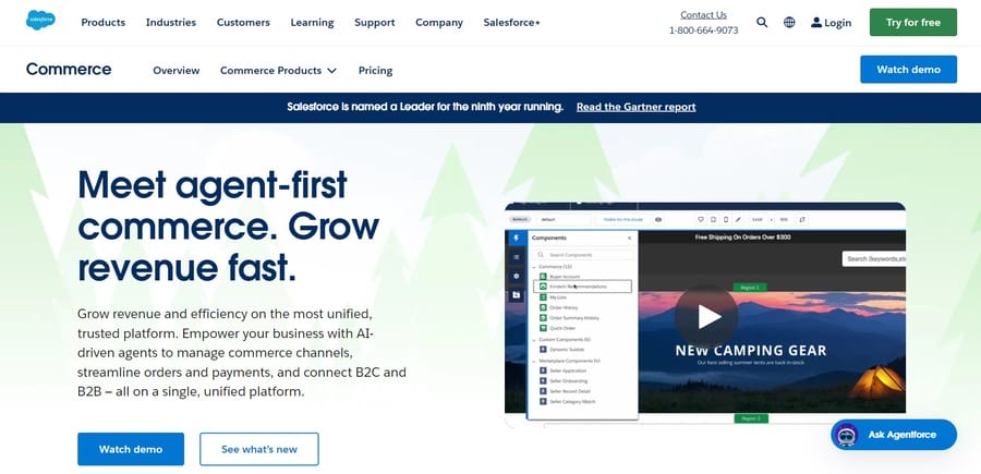 Salesforce Commerce website screenshot