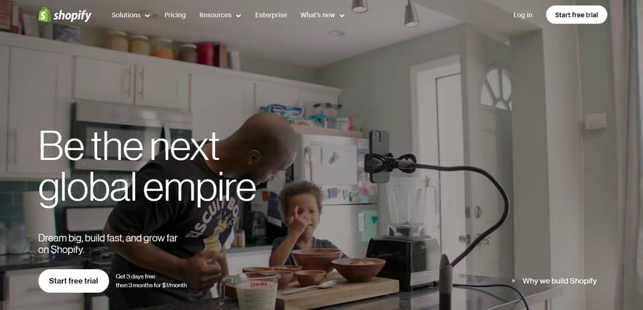 Shopify website screenshot