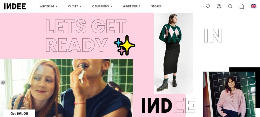 Indee website screenshot