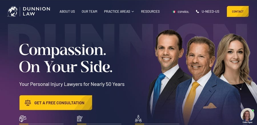 Dunnion Law website screenshot