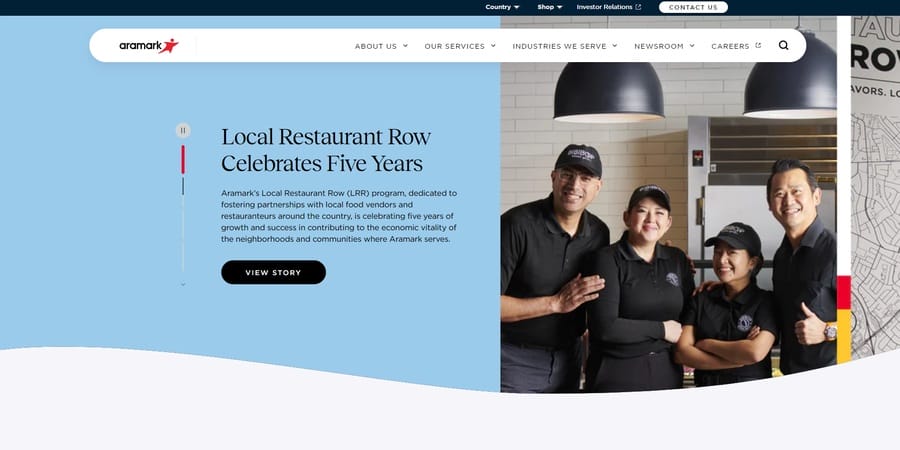 Aramark website screenshot