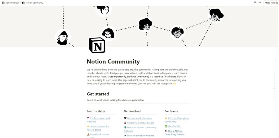 Notion website screenshot