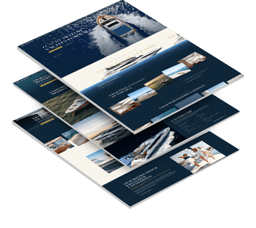 Three stacked images of Lannika's website
