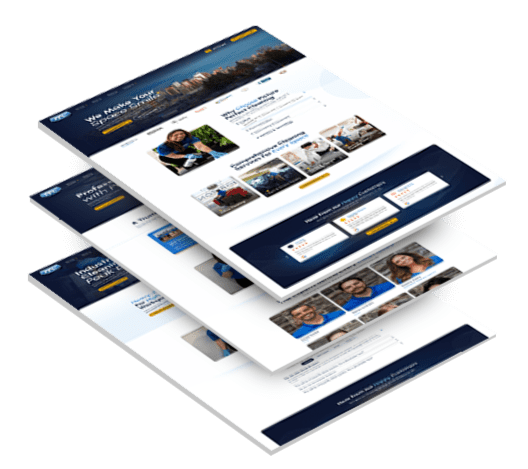 Three stacked images of Picture Perfect Cleaning's website design