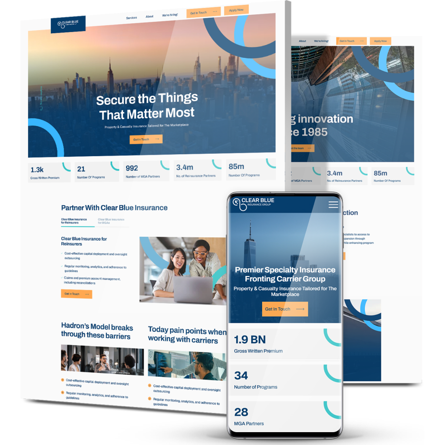 Image showing Clear Blue insurance's website design