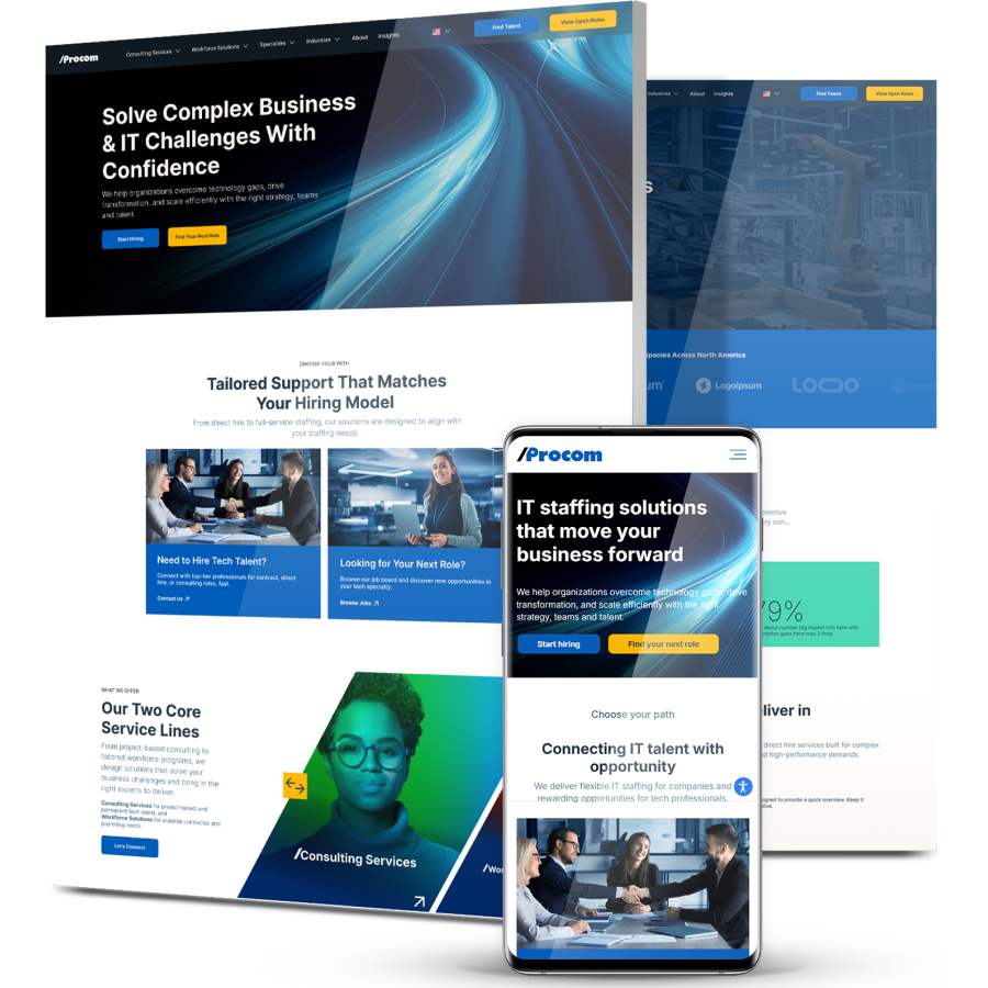 Image showing Procom's website design