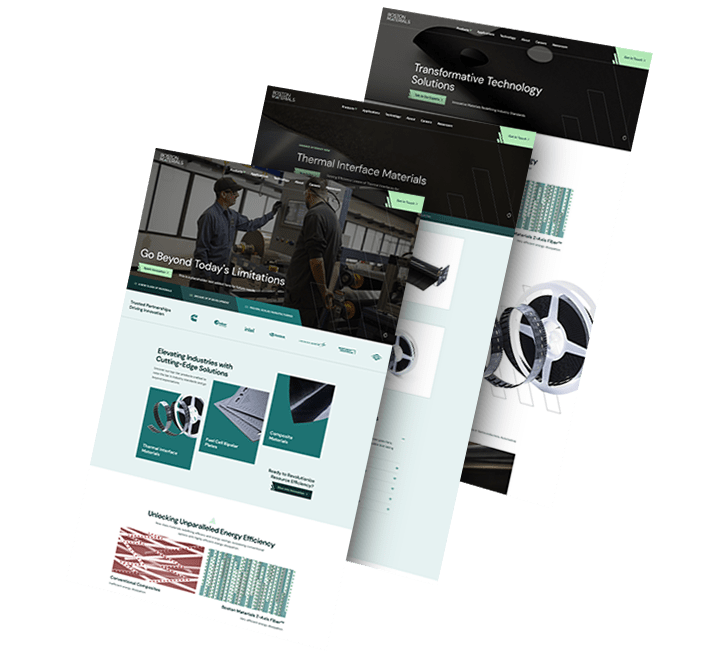Image showing Boston Materials' website pages