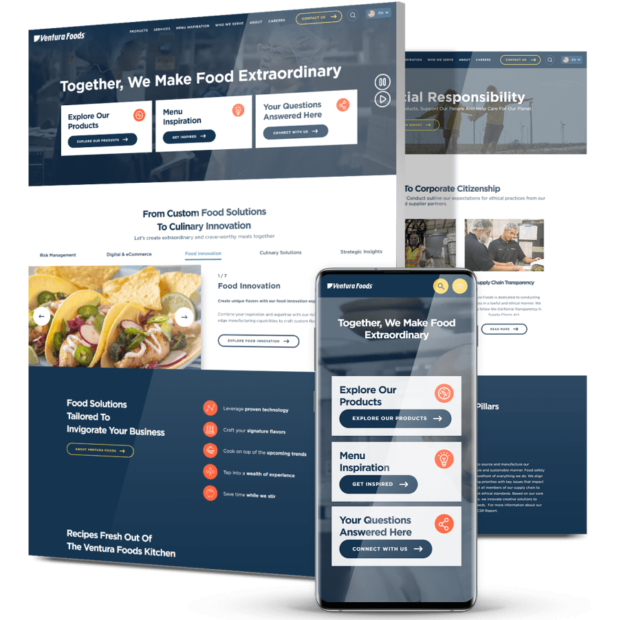 Image showing Ventura Foods' website design