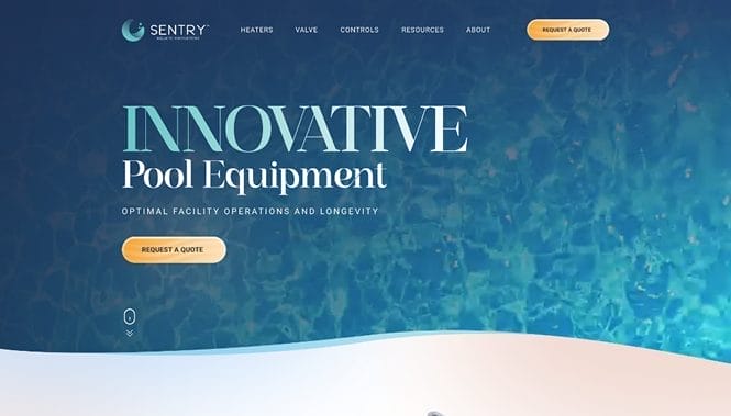 Sentry Acquatics website screenshot