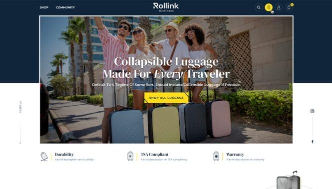 Rollink website screenshot
