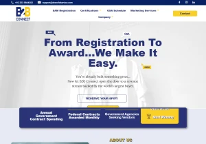 AK World Service B2B website top section preview