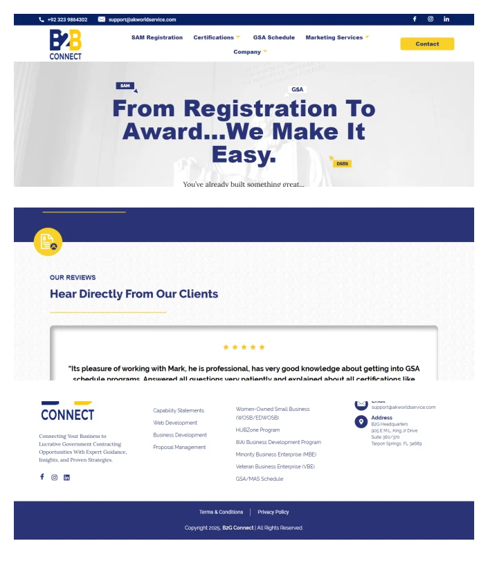 AK World Service B2B project preview AK World Service B2B website responsive page previews